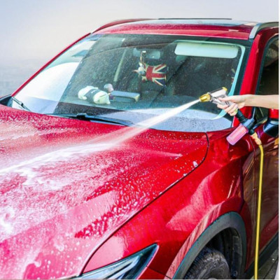  Bộ dây vòi xịt nước rửa xe, tưới cây . tăng áp 3 lần, loại 15m 206236 đầu đồng,cút,nối vàng+ tặng đai