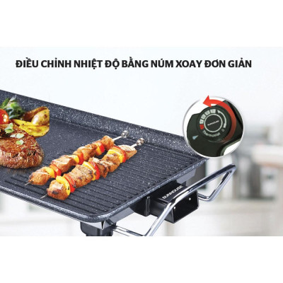 Bếp nướng điện Sunhouse SHD4607, Công suất 1500W, Phủ chống dính Whitford (USA) phủ đá hoa cương, Hàng chính hãng - Bảo hành 12 tháng