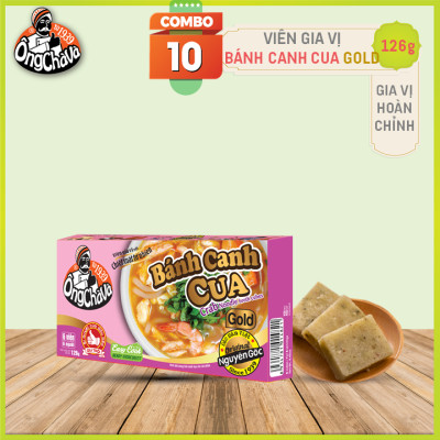 Combo 10 Hộp Viên Gia Vị Bánh Canh Cua Gold Ông Chà Và 126g (Crab Noodle Borth Cubes)