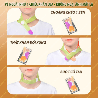 Đai Dán Nóng Chườm Cổ Vai Gáy Hamart Xông Hơi Nhiệt Giảm Đau Thư Giãn Cổ Vai Gáy Hiệu Quả