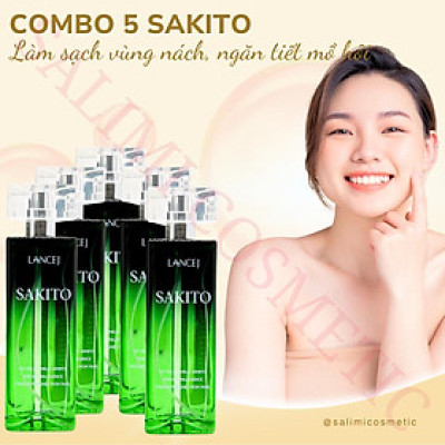 COMBO 5 Lọ Xịt Khử Mùi SAKITO LANCEJ 50ml, Sạch Vùng Nách, Ngăn Tiết Mồ Hôi, Không Ố Vàng Áo