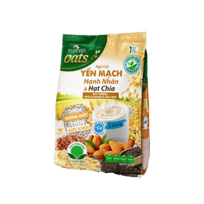 Combo 2 túi: Ngũ Cốc Gạo Lứt Huyết Rồng 400G + Ngũ Cốc Yến Mạch Hạnh Nhân Hạt Chia 400G[ít đường](Tặng Kèm 2 Túi Yến Mạch 150G)