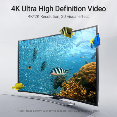 Cáp HDMI 2.0 Góc phải Cáp 4K & 3D Kỹ thuật số HD Thay thế cho TV Bộ chia âm thanh video PS3 / 4