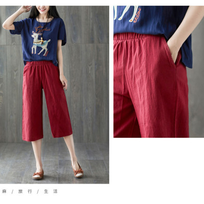 Quần lửng ống rộng nữ Nesa Shop, chất liệu Đũi nhập loại 1, vải mát, mềm mịn, freesize dưới 55kg