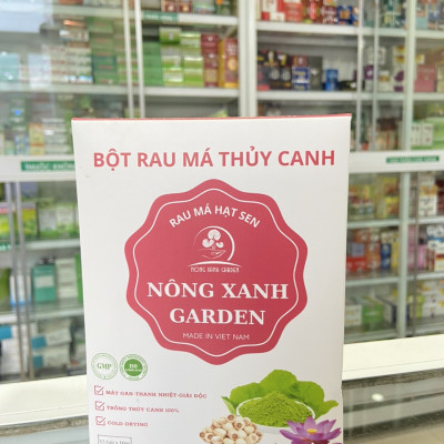 Nông Xanh Garden Bột Rau Má Thủy Canh Hạt Sen Hộp 15 gói (10gr/1 gói) hòa tan uống liền, dễ uống, thanh nhiệt, mát gan, làm đẹp da