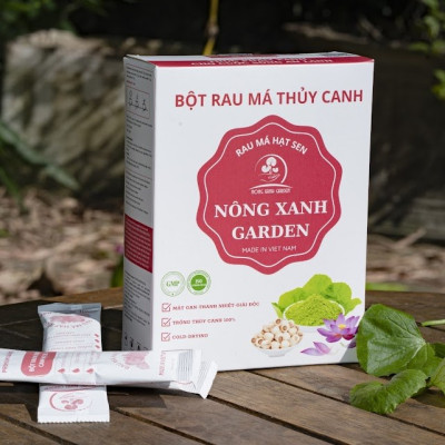 Nông Xanh Garden Bột Rau Má Thủy Canh Hạt Sen Hộp 15 gói (10gr/1 gói) hòa tan uống liền, dễ uống, thanh nhiệt, mát gan, làm đẹp da