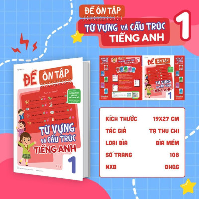 Sách - Đề Ôn Tập Từ Vựng Và Cấu Trúc Tiếng Anh Lớp 1 - Megabook