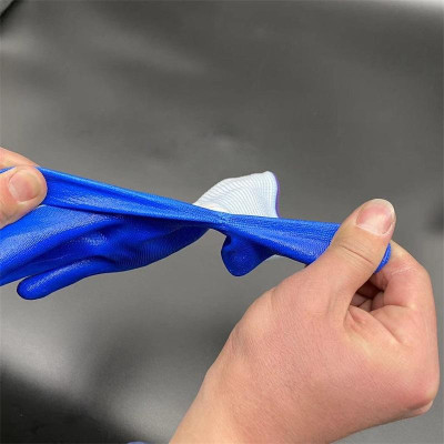 Combo 6 đôi găng tay lao động phủ sơn xanh, chống trơn, tăng độ bám dính, thoải mái khi làm việc