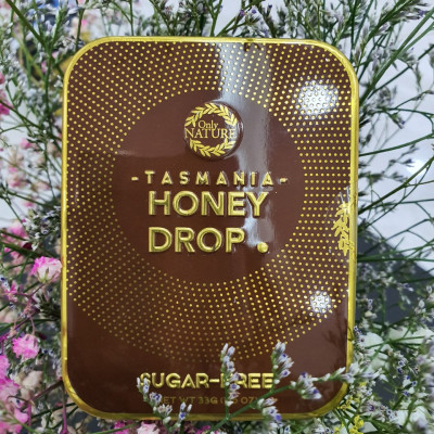 Kẹo Sả Nhân Mật Ong Queenfood Honey Drop Leatherwood Không Đường 33gr Hộp 10 viên