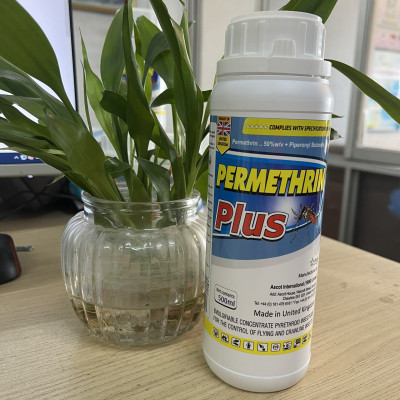 Thuốc diệt muỗi nhập khẩu nguyên chai Anh Quốc Permethrin Plus 50EC chai 500 ml
