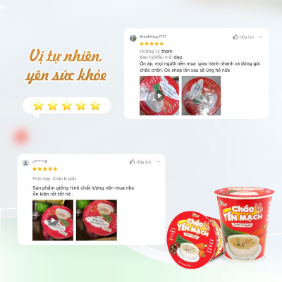 Thùng 24 ly cháo yến mạch dưỡng sinh ăn liền Tâm Minh (24 ly x 43 gam)