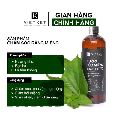 Nước súc miệng thảo dược VIETKET 500ml - Chăm sóc và bảo vệ răng miệng