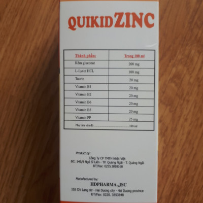Thực Phẩm Chức Năng  Combo 2 Hộp Siro Quikiz Zinc - Bổ Sung Kẽm Cho Trẻ