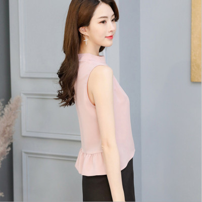 Áo Kiểu không tay Phối bèo Màu Hồng Phong CáchThời Trang Mùa Hè Cho Nữ Haint Boutique ALE05