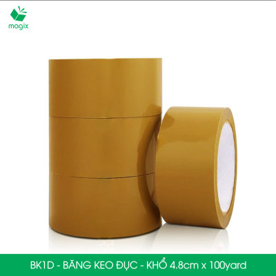 BK1D -  Băng Keo Đục - 4.8cm - Block 6 cuộn/kg - Bộ 12 cuộn băng dính đục đóng thùng hộp carton