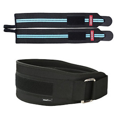 Combo đai lưng mềm và đai quấn cổ tay tập gym cao cấp Aolikes YE-1698-1538