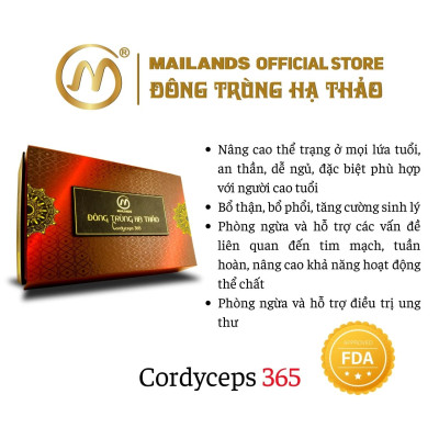COMBO 4 hộp Đông Trùng Hạ Thảo MaiLands Cordyceps 365: 4 hộp x (2 hộp * 15gr)