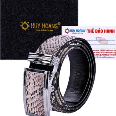 Thắt Lưng Nam Da Trăn Bản Lớn Huy Hoàng HT4315 - Trắng