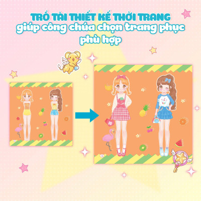 Sách - Sách Bóc Dán - Thời Trang Anime - Công Chúa Nơ Hồng