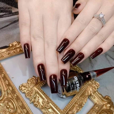 [Chai Lẻ] Sơn Gel Đỏ Mận MXBON Cao Cấp Số 6 Đặc Biệt 15ml Siêu Đậm Mướt, Dễ Kéo, Cần Dùng Đèn Hơ Nhanh Khô, Sơn Móng Làm Nail Đỏ Đô, Đỏ Mận