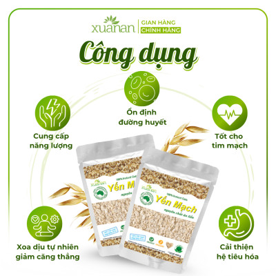 Combo 11 Túi Yến Mạch Nguyên Chất Ăn Liền Xuân An [ko đường] Túi 400G(Tặng Kèm 11 Túi Yến Mạch 150G)