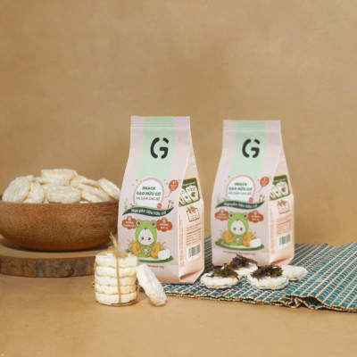 Bánh Snack Ăn Dặm Hữu Cơ Cho Bé GUfoods 40g - Thành Phần Gạo Organic, Không Gia Vị, Dễ Tiêu Hoá