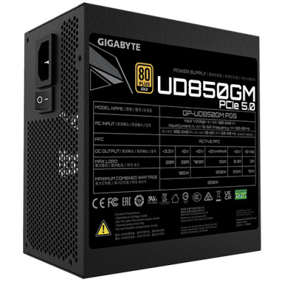 Nguồn máy tính Gigabyte UD850GM-PG5 850W PCIE5 80 Plus Gold Full Modular – Hàng Chính Hãng