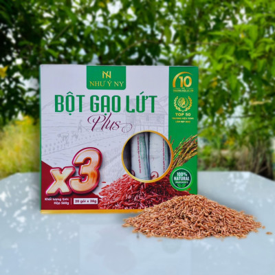 [mua 2 tặng 1] Bột Gạo Lứt Plus X3 Như Ý Dùng Thay Cho Bữa Ăn Hỗ Trợ Giảm Cân, Hỗ Trợ Giảm Mỡ Hộp 20 Gói