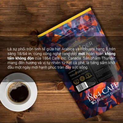 Cà Phê Bột Thunder No.3 Gu Việt Pha Phin/Pha Máy – 1864 CAFÉ trọng lượng tịnh 454g
