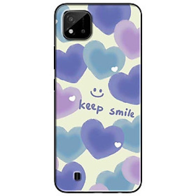 Ốp lưng cho Realme 9i - Realme 10 - C11 2021 - C65 4G - C67 - C20 - Poco X6 5G - Keep Smile Tím Xanh - Hàng Chính Hãng