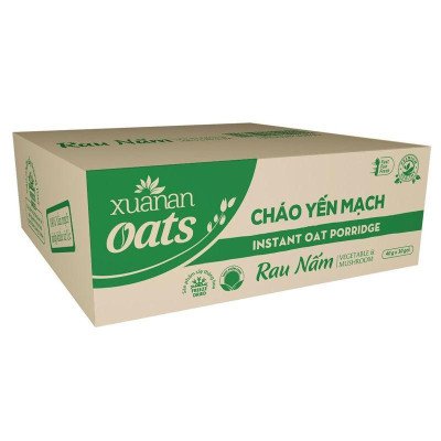 Thùng 30 Gói Cháo Yến Mạch Chay Rau Nấm Xuân An ( Tặng 3 gói cháo 40g)