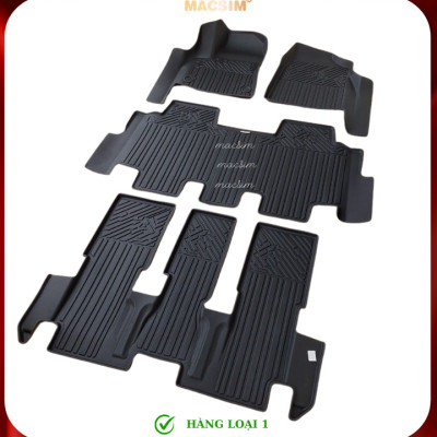 Thảm lót sàn xe ô tô Toyota Innova Cross 2023+ (8 chỗ) Nhãn hiệu Macsim chất liệu nhựa TPE cao cấp màu đen