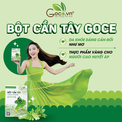 Bột cần tây nguyên chất Goce - 72g (24 gói x 3g) - Tan mỡ giảm cân