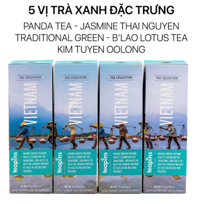 Trà xanh delights green Mr Viet với 5 vị truyền thống 10 gói/hộp x 5g