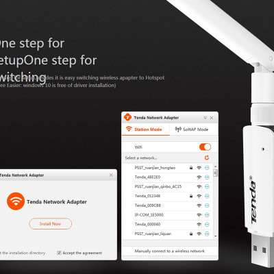 USB Wifi Chuẩn N Tốc Độ 300Mbps Tenda U1 - Hàng Chính Hãng